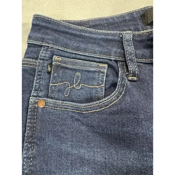 Judy Blue Women’s Cropped Straight Jeans Size 9/29 Cut Ankle Raw Hem Blue Denim - Picture 10 of 11